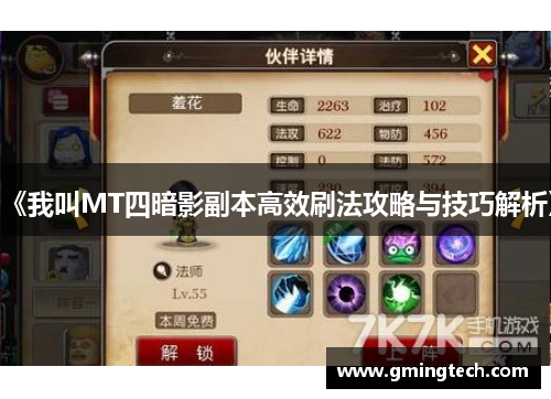 《我叫MT四暗影副本高效刷法攻略与技巧解析》