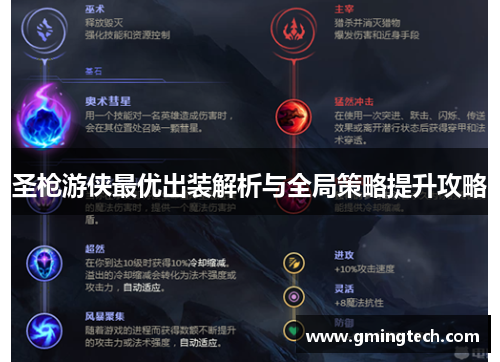 圣枪游侠最优出装解析与全局策略提升攻略 圣枪游侠最优出装解析与全局策略提升攻略